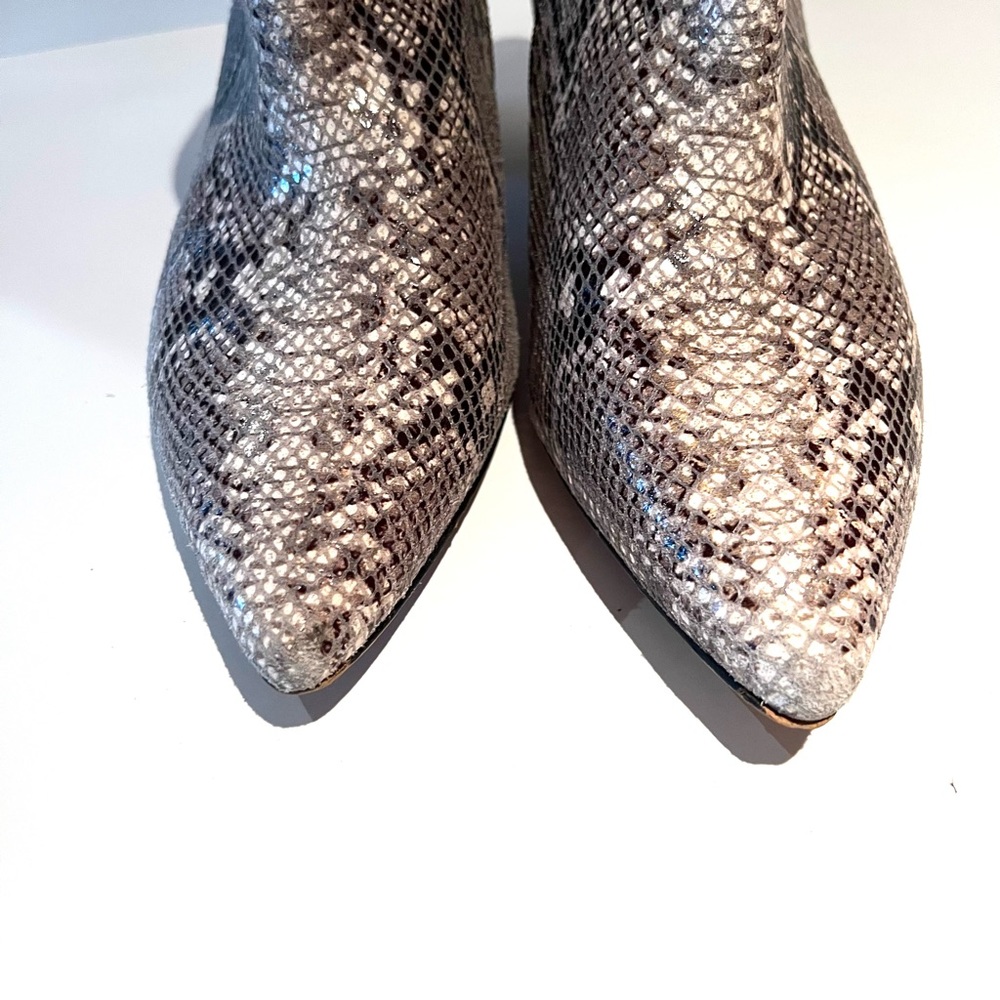 Corso Como Python Leather Pointed Block Heel Boot… - image 4